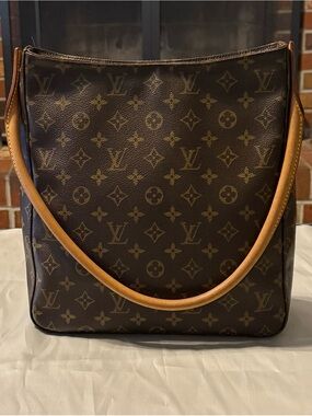 Louis Vuitton Monogram Shoulder Bag in Brown and Tan